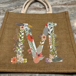 NEW Tote Bag Floral "M" Monogram
